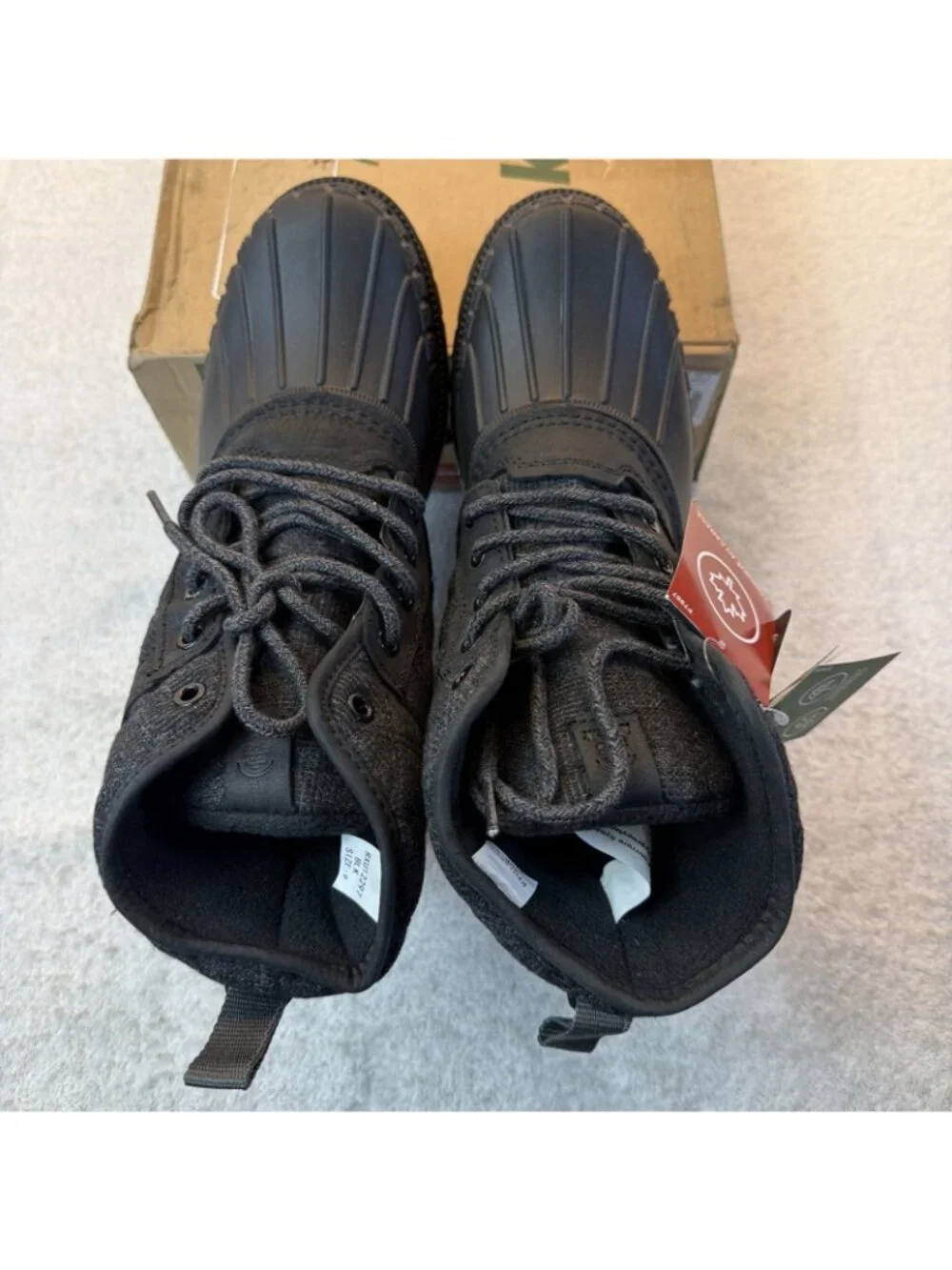 Kamik Sienna Mid 2 Waterproof Duck Boots Black Soft Sock Upper Women SZ 9 New